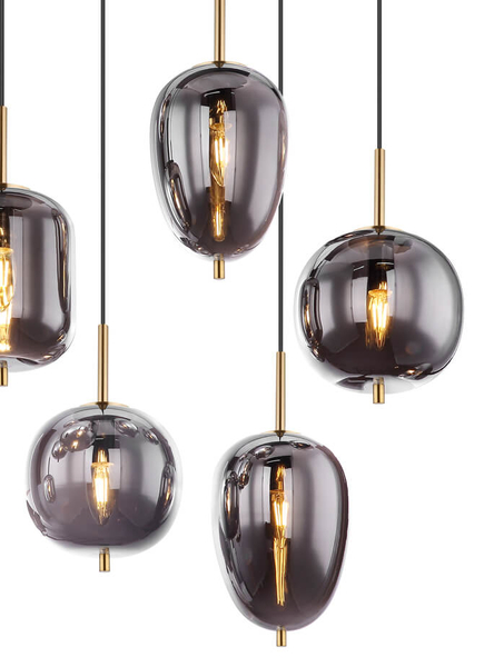 Lampa wisząca Blacky 15345-8 szklana czarna przydymiona
