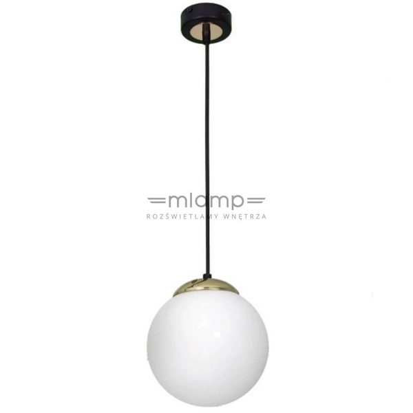 Loftowa LAMPA wisząca SPARTA MLP6495 Milagro okrągła OPRAWA szklany ZWIS kula ball biała złota
