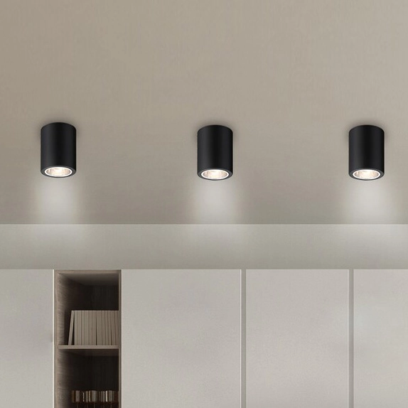 Czarna lampa sufitowa Kobald 2055 metalowa tuba nad blat do kuchni