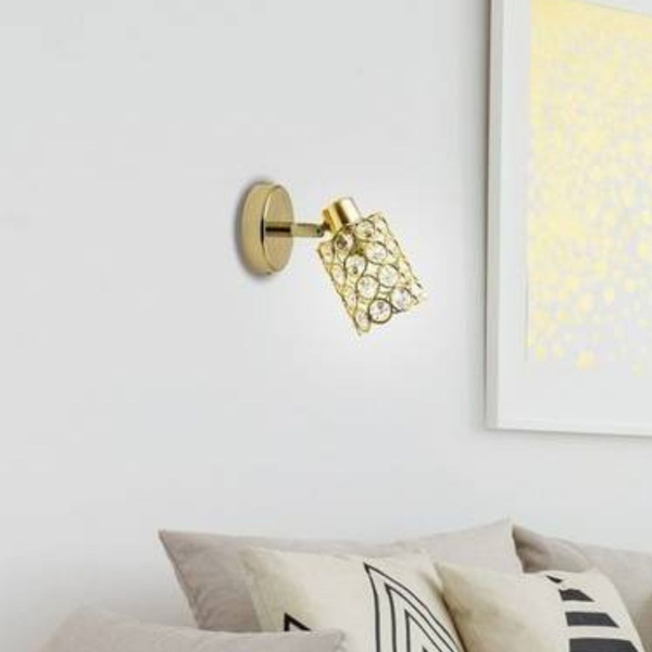 Kinkiet ścienny glamour York 91-70098  Candellux kryształki mosiądz