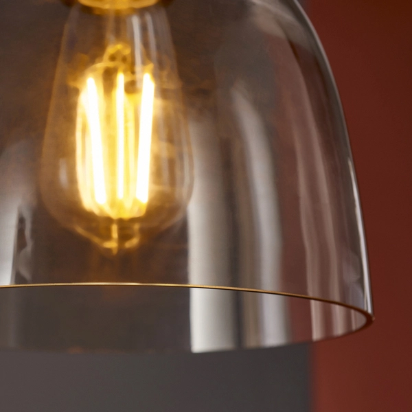 Wisząca lampa nad stół L&-180954 Light& szklany klosz dymiona czarna