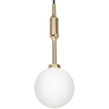Szklana kula glamour Ero I wisząca lampa biała złota do biura