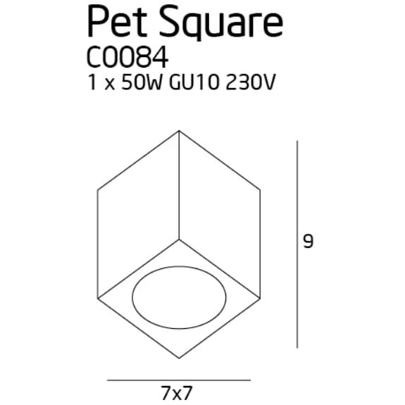 Jadalniany spot sufitowy PET SQUARE C0084 Maxlight chrom szary