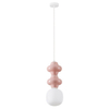 Wisząca lampa ceramiczna VILROSA LE44561 nad stół różowa biała