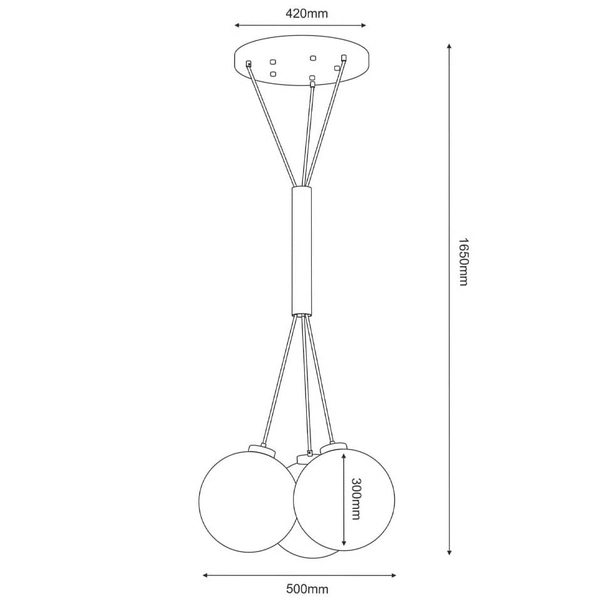 Wisząca lampa salonowa DOHAR 9143 Shilo nad stół grono szkło czarna