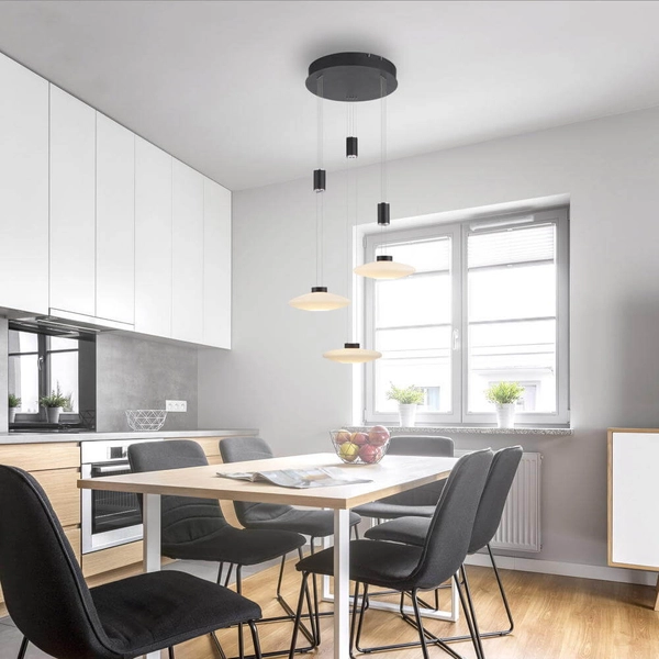 Czarna lampa wisząca Lautada kaskada LED 22,5W 3000K ściemnialna