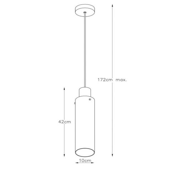Szklana lampa wisząca Orlando 74404/01/65 loftowa tuba czarna