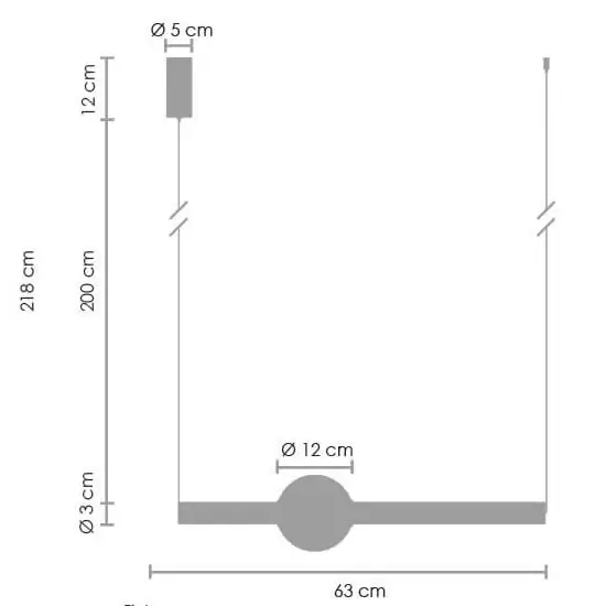 Zwisająca lampa kuchenna O-Line ST-1688L-BK LED 14W 3000K listwa koło biała