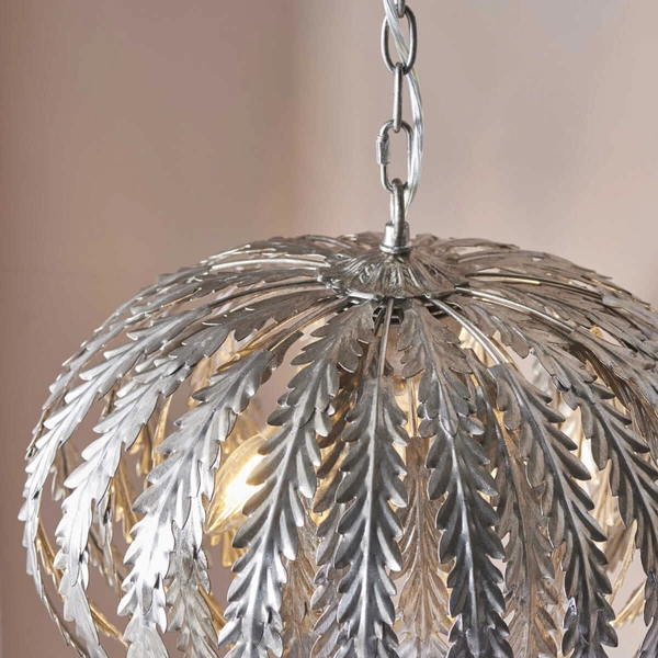 Designerska lampa wisząca Delphine 76678 Endon do jadalni srebrna
