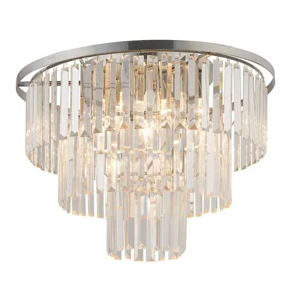 Lampa sufitowa glamour CRISTAL 7628 kryształowa srebrna przezroczysta