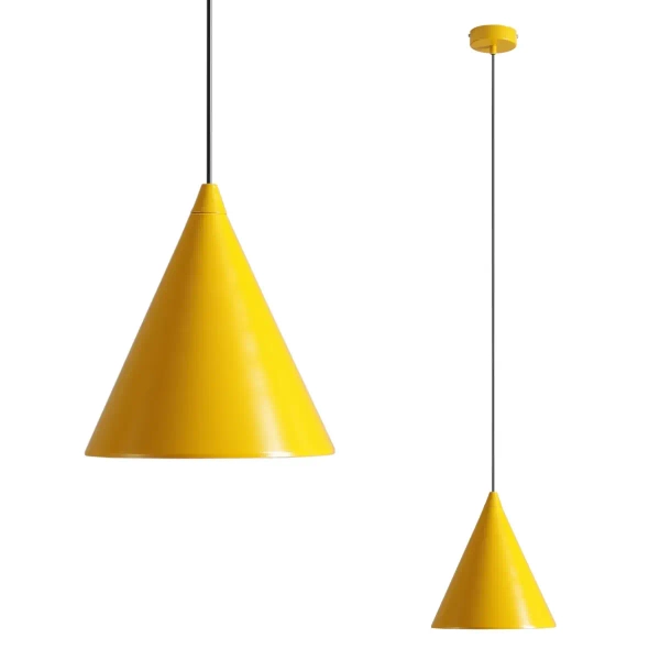 Wisząca lampa salonowa Form 1108G14 Aldex stożkowa z metalu żółta