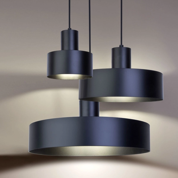 Industrialna LAMPA wisząca RIF 30900 Sigma metalowa OPRAWA zwis kaskada czarna