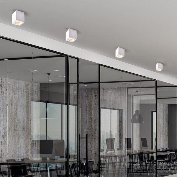 Sufitowy downlight minimalistyczny Bima kostka biała