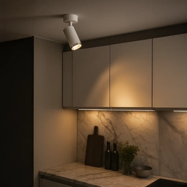 Pojedynczy sufitowy spot Mica Spot ML2095 cylindryczny tubka biały