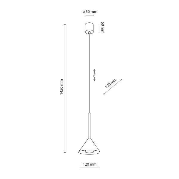 Wisząca lampa trójkątna CONO 10304 do salonu czarny