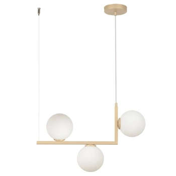 Wisząca lampa mleczne kule Andy 33610 Sigma molekuły szklana złota