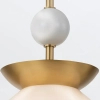 Modernistyczna lampa wisząca Saucer QN-SAUCER-1P-M-AB-OPAL szklana mosiądz