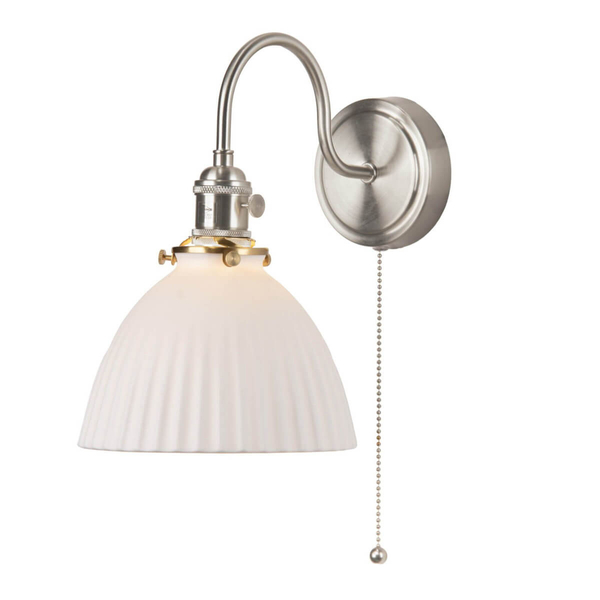 Sypialniana lampa ścienna Hadano HAD0761-09 ceramiczna chrom biały