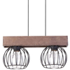 LAMPA wisząca MILAN 31572 Sigma industrialna OPRAWA metalowe klatki ZWIS na belce drewno brązowy
