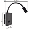 Kinkiet LAMPA ścienna BASE ML6352 Milagro metalowa OPRAWA regulowana LED 10W 4000K z portem USB czarna