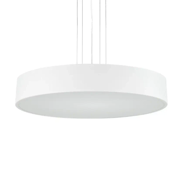 Zwisająca lampa do salonu Kengo 5236 tuba okrągła biała