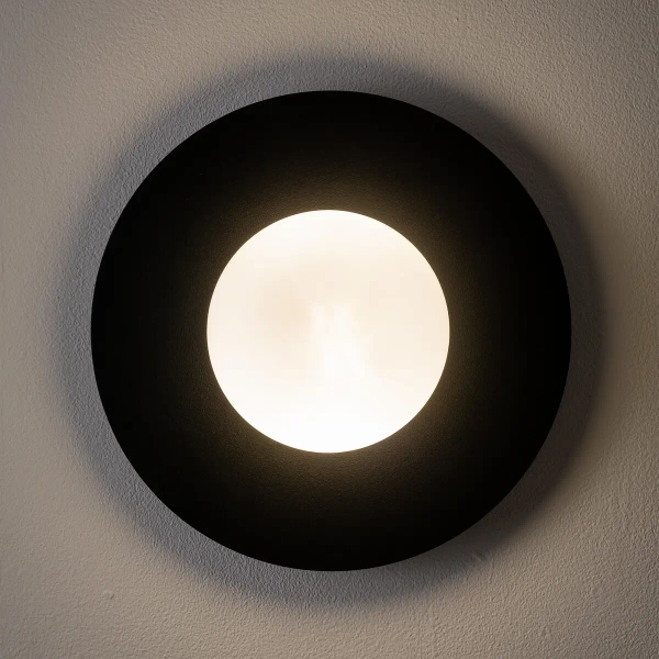 Szklana ścienna lampa SATURN czarna biała metalowa 1xG9 okrągła kula ball 12436