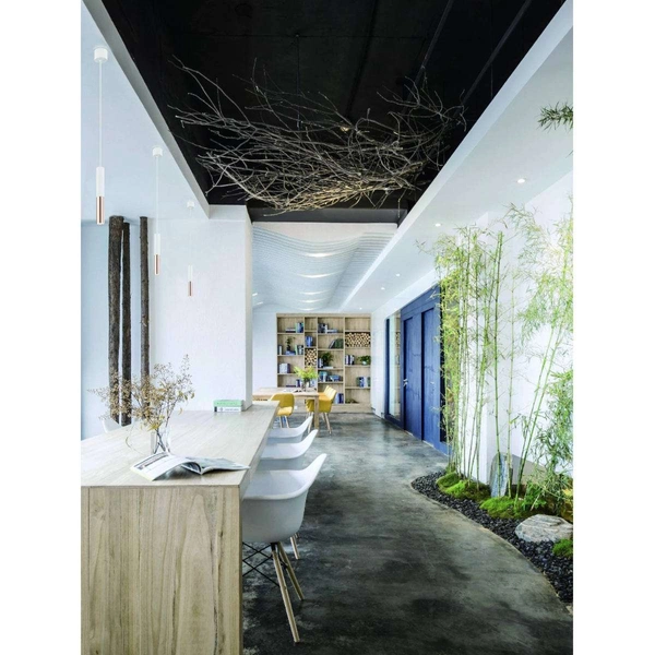 Industrialna LAMPA wisząca Slimi S Bianco / Rose Gold Orlicki Design tuba OPRAWA metalowa zwis LED 3,5W biały różowe złoto