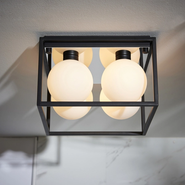 Nasufitowa lampa cube L&-195050 Light& kule szklane IP44 czarna