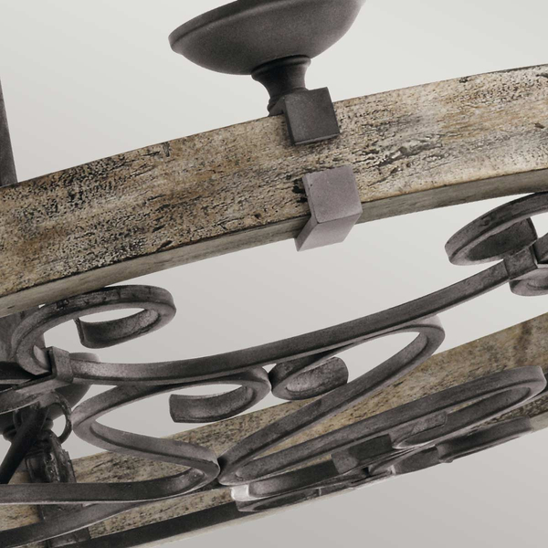 Świecznikowa lampa wisząca Taulbee KL-TAULBEE6 Kichler czarny drewniany