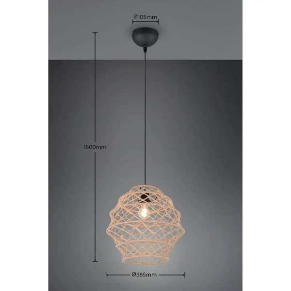 Wisząca lampa jadalniana HIVE R31681936 boho czarny naturalny