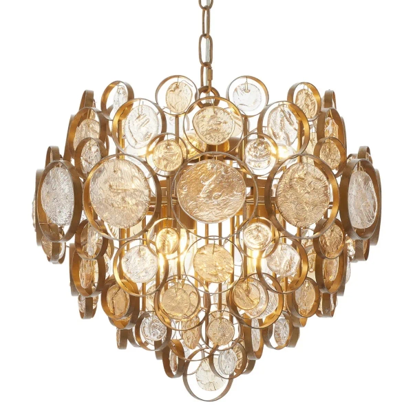 Łańcuchowa lampa wisząca L&-191989 Light& metalowa złota