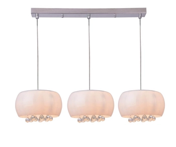 Wisząca lampa jadalniana Quince z kryształkami biała