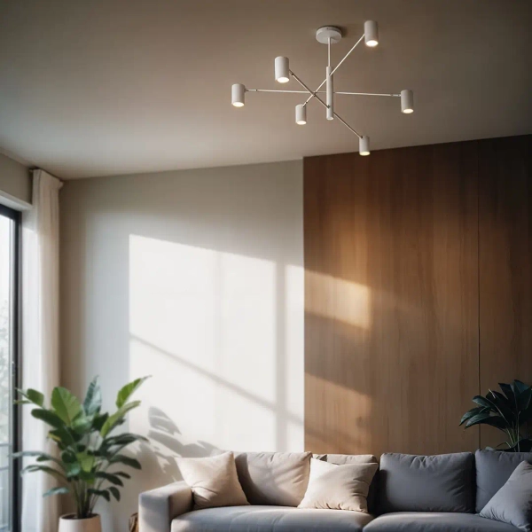 Minimalistyczna lampa sufitowa Siena 1225 regulowany metalowy biały