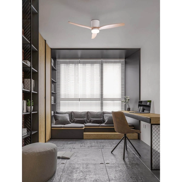 Sufitowa lampa wentylator GUARAYOS LE44966 LED 18W 3000-6500K drewniana biała