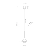 Wisząca lampa trójkątna CONO 10304 do salonu czarny