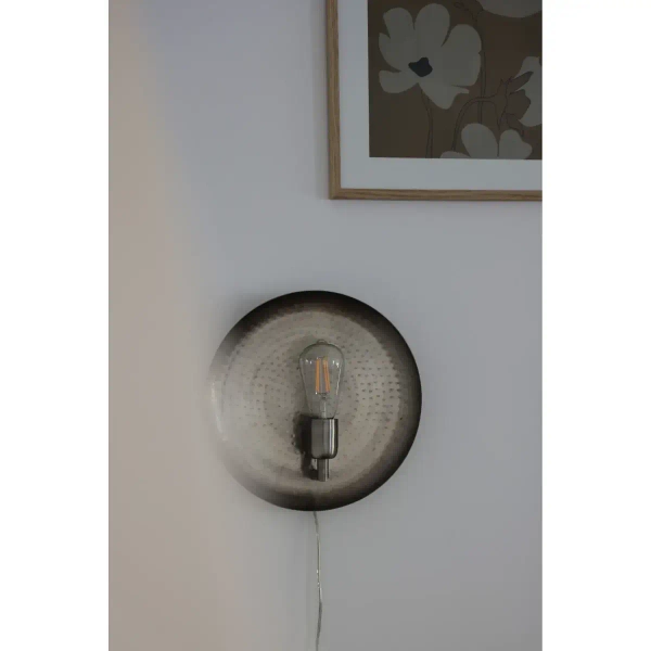 Lampa ścienna Dolium 108834 okrągła klasyczna do salonu antyczne srebro