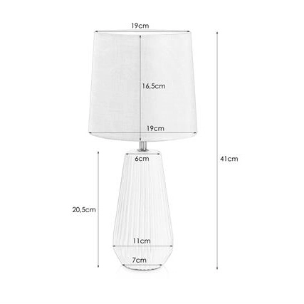 Ceramiczna lampa nocna Nicci 106624 plisowana do sypialni czarna