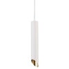 Wisząca lampa tuba ścięta nad stół metalowa biała złota Lipari OUTLET