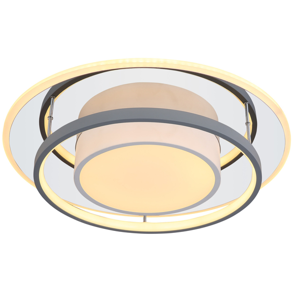 LAMPA sufitowa LEOLA 48017-60R Globo metalowa OPRAWA okrągła LED 60W 3000K - 6000K z pilotem biała