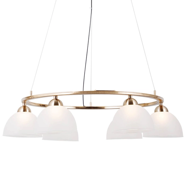 Wisząca lampa szklana Montiela PND-34374-6-HBR LED 180W 3000K złoty biały