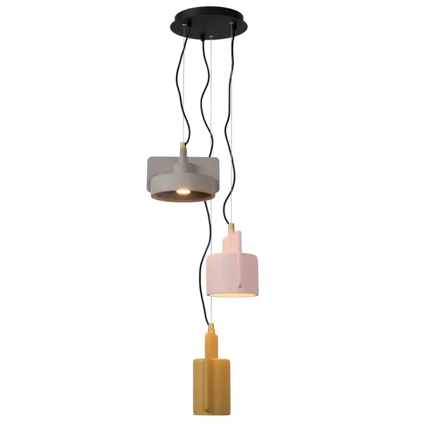 Wisząca lampa do salonu NINJA 44415/03/99 Lucide żółty różowy szary