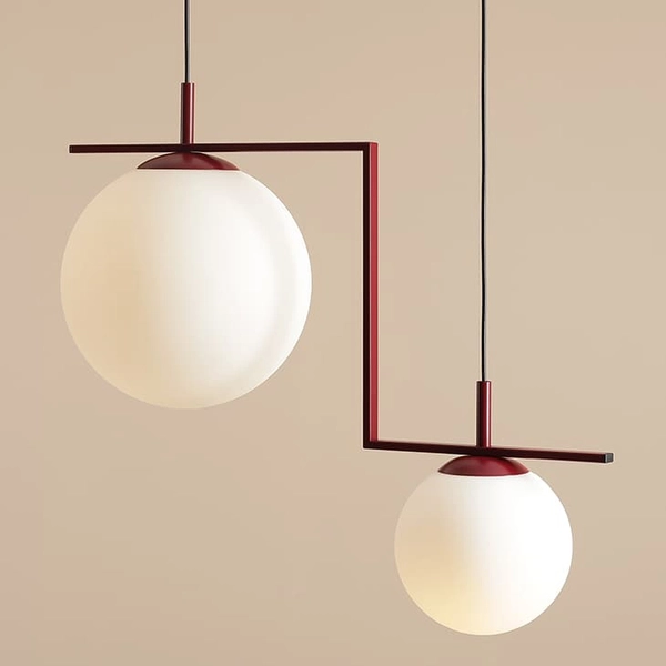 Wisząca lampa do jadalni Zac 1038H15_2 Aldex kulki czerwona