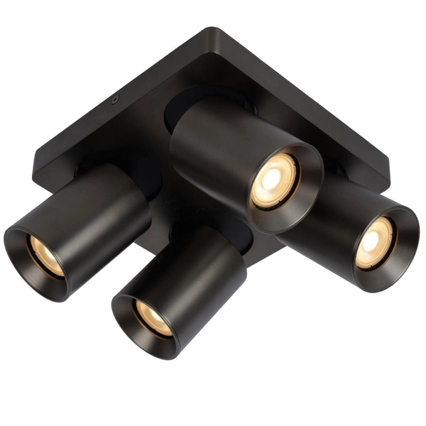 Downlight LAMPA sufitowa NIGEL 09929/20/16 Lucide metalowa OPRAWA regulowane reflektorki plafoniera czarna