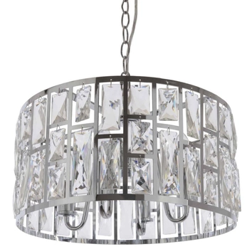 Kryształowa LAMPA wisząca KIEV P04858CH Cosmolight okrągły zwis crystal glamour chrom