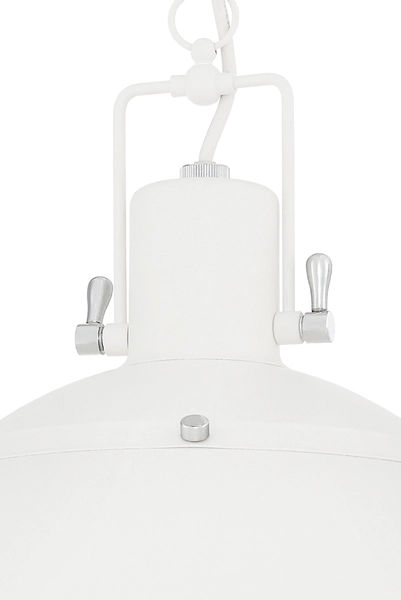 Wisząca LAMPA industrialna NAUTILIUS L 10266101 Kaspa metalowa OPRAWA na łańcuchu ZWIS okrągły biały