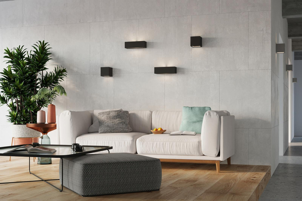LAMPA ścienna SL.0878 ceramiczna OPRAWA prostokątny kinkiet listwa czarna