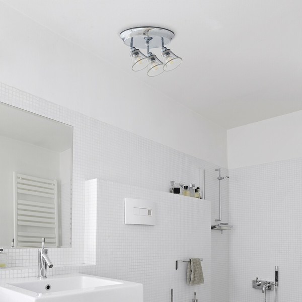 Okrągła lampa sufitowa Antoine z regulacją przezroczysta chrom