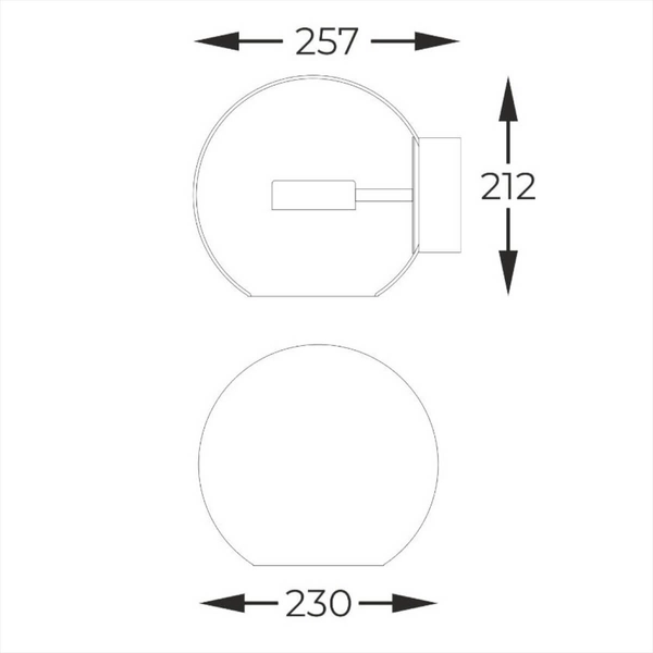 Szklany kinkiet kula Enceladus W0428-01D-L4AC Zumaline LED 5W 3000K złoty