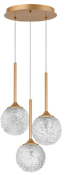 3-punktowa lampa wisząca Pasto balls do salonu złota