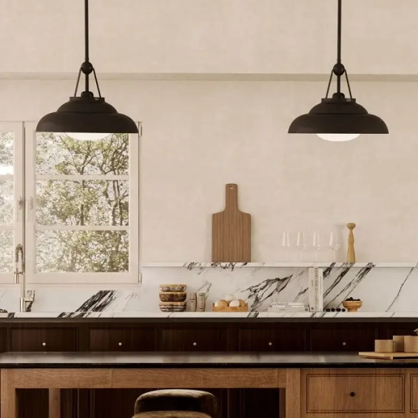 Wisząca lampa nad wyspę Palmetto QN-PALMETTO-P-M-UBZ do kuchni czarny
